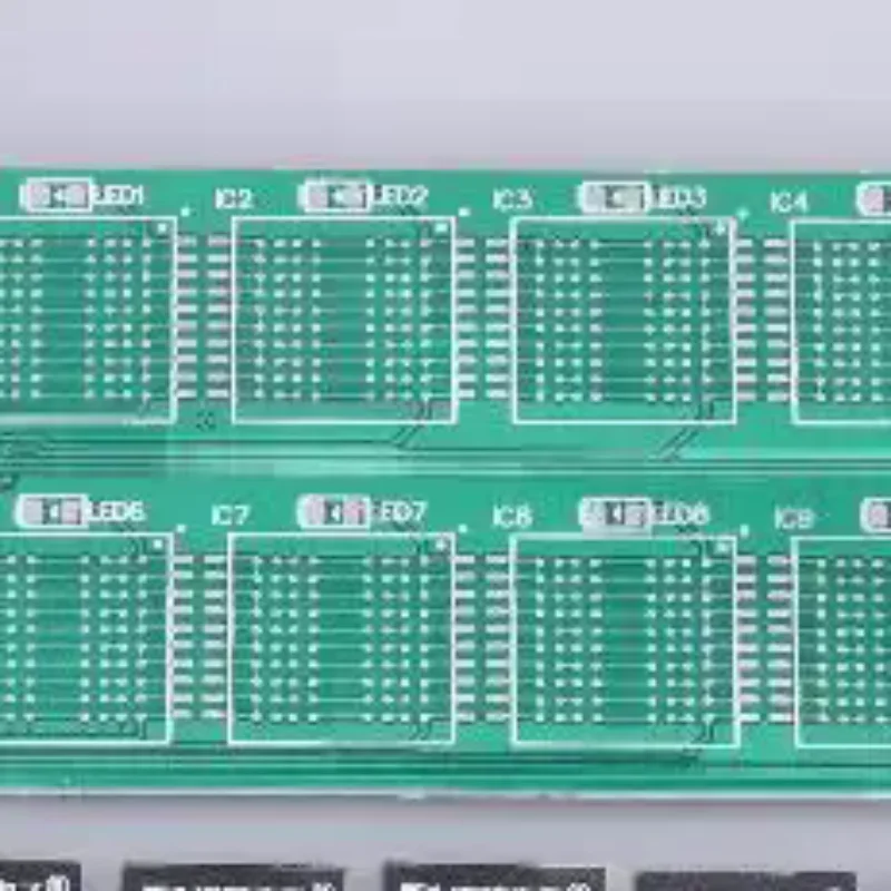 Kit de Placa de Prática de Soldagem de Chips BGA com Luzes Sequenciais Decimais para Ensino e Treinamento Prático, Peças Soltas para Prática de Soldagem