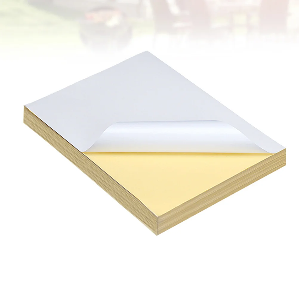 100 Uds. Papel de impresión láser A4, papel adhesivo para escribir, hoja de etiquetas autoadhesivas para necesidades de impresión de oficina y escuela