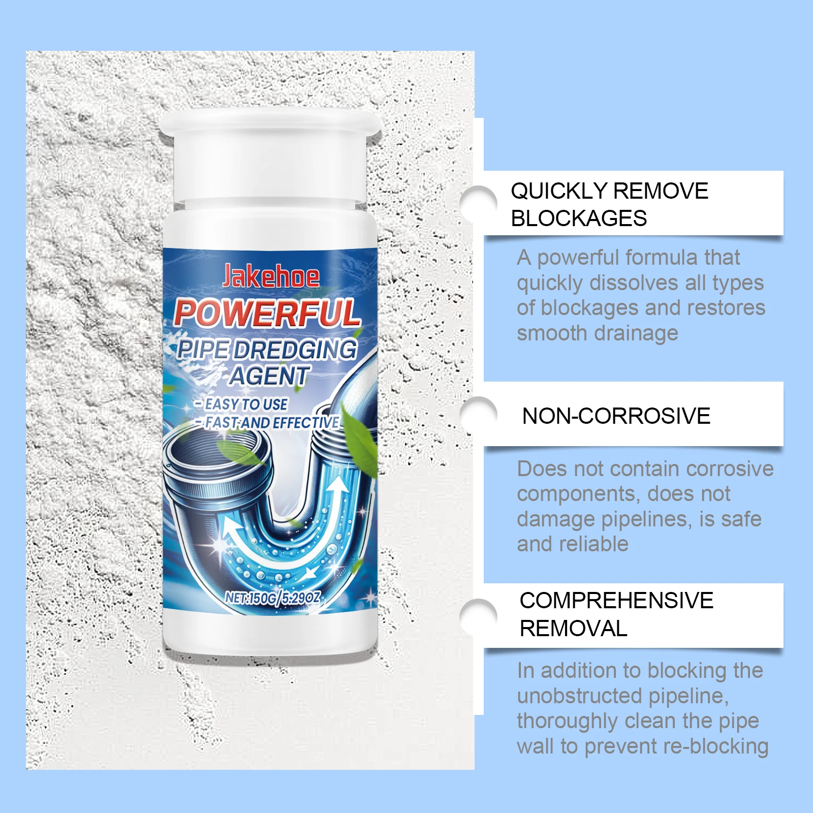 100g Powerful Sink Drain Cleaner High Efficiency Clog Remover Kitchen Sewer Power Pipe Channel Powder Cleaning Tools