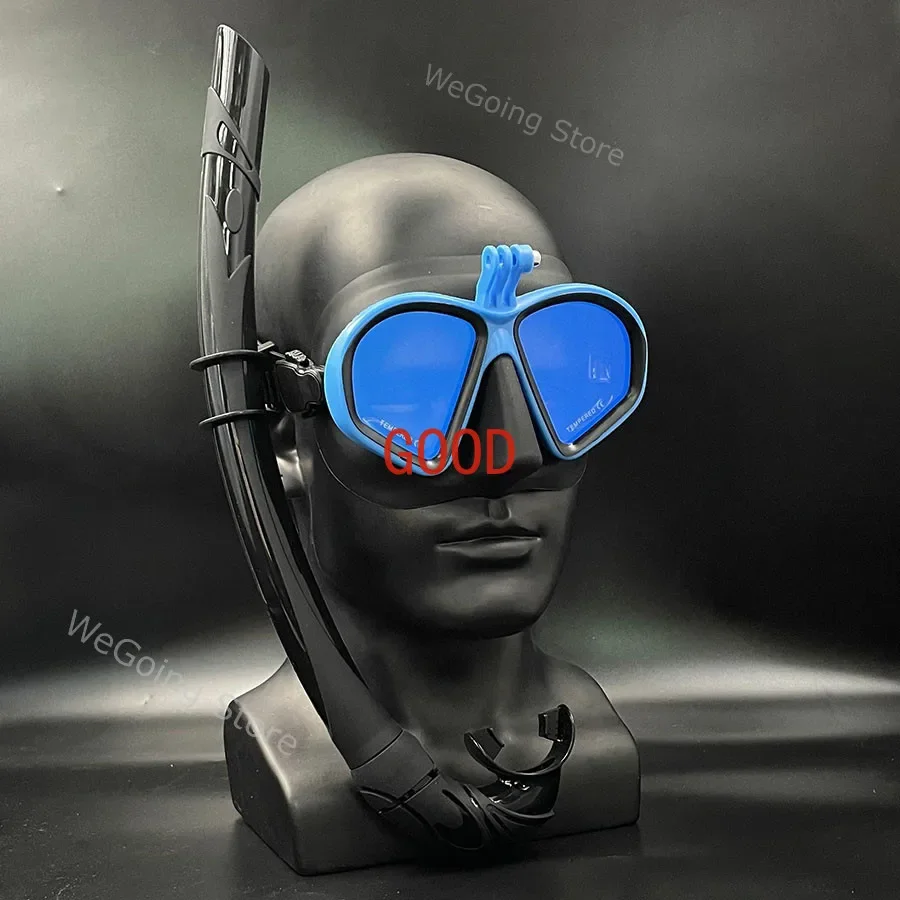 

Scuba Diving Set with Camera Mount, Snorkel Mask Gear with Mirror Coating Tempered Glass, Freediviing Snorkelling Equipment