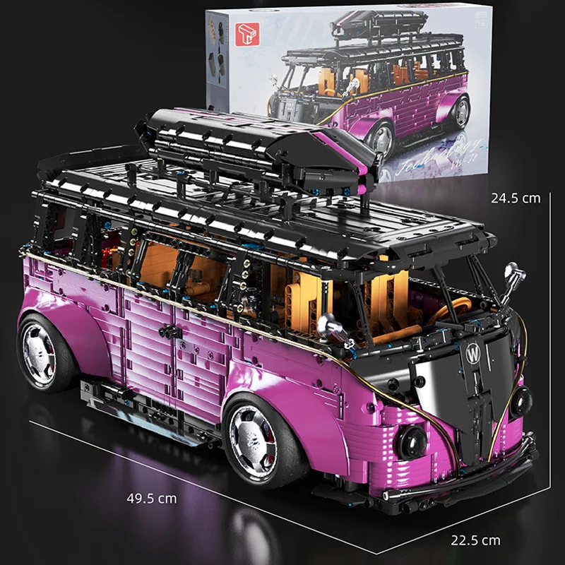 3299pcs MOC 기술 MVP 자동차 도시 버스 RC 캠핑카 밴 빌딩 블록 벽돌 모델 DIY 장난감 어린이 크리스마스 선물 세트