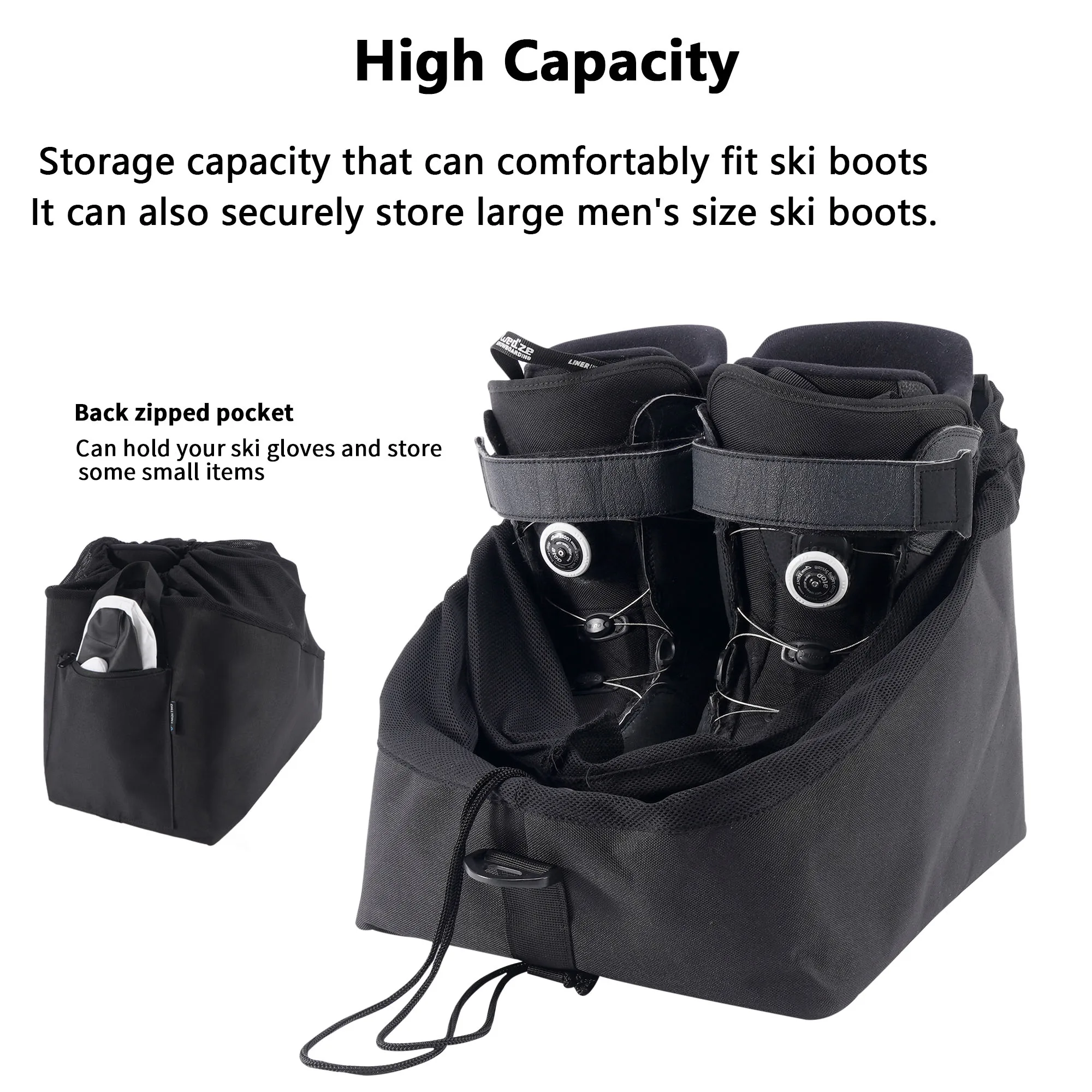 Black roller skates storage bag outdoor sports ski shoes bag snow equipment protective bag