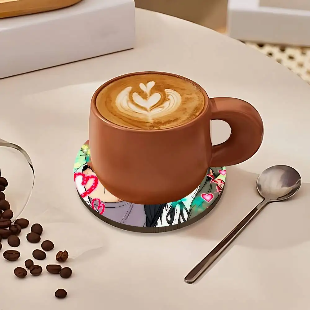Manhwa T-Tears on a Withered Flower Round Anime Wooden Coasters DIY Decorations Birthday Valentine Gifts
