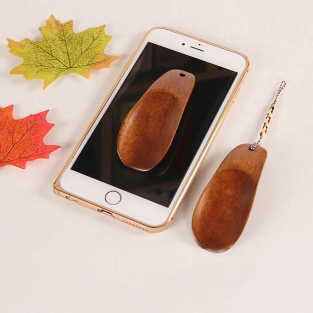 Solid Wood Shoehorn Easy Shoeshorn for Travel with Rope Portable Wooden Smooth Convenient Hanging Strap