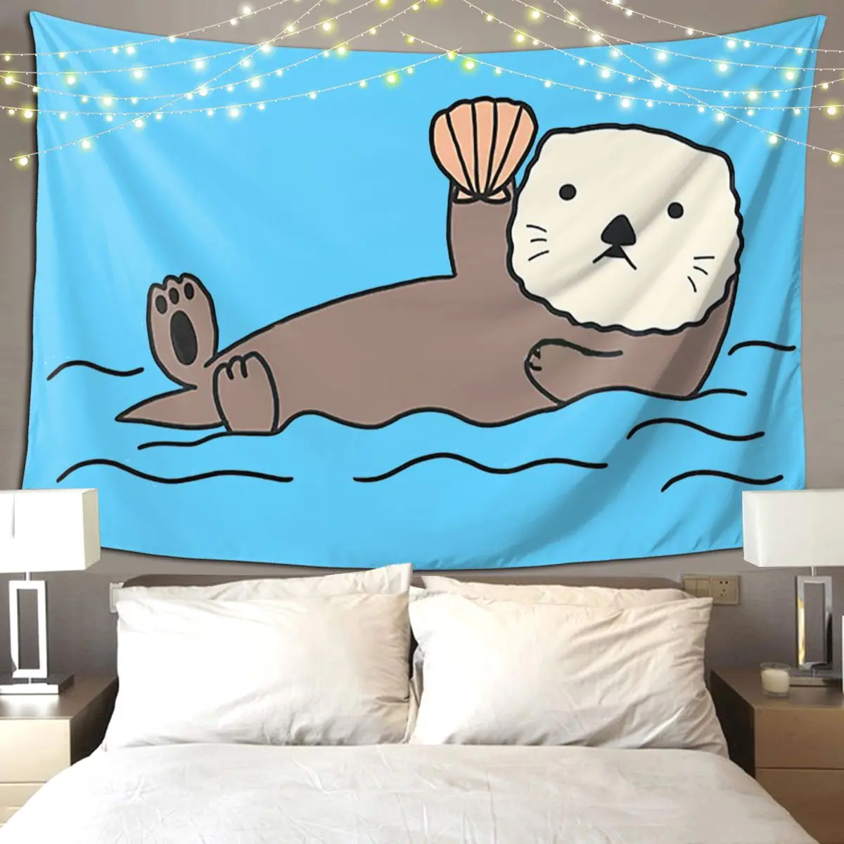 

Cute Sea Otter Bucket Hat40 Tapestry Hippie Wall Hanging Aesthetic Home Decor Tapestries for Living Room Bedroom Dorm Room