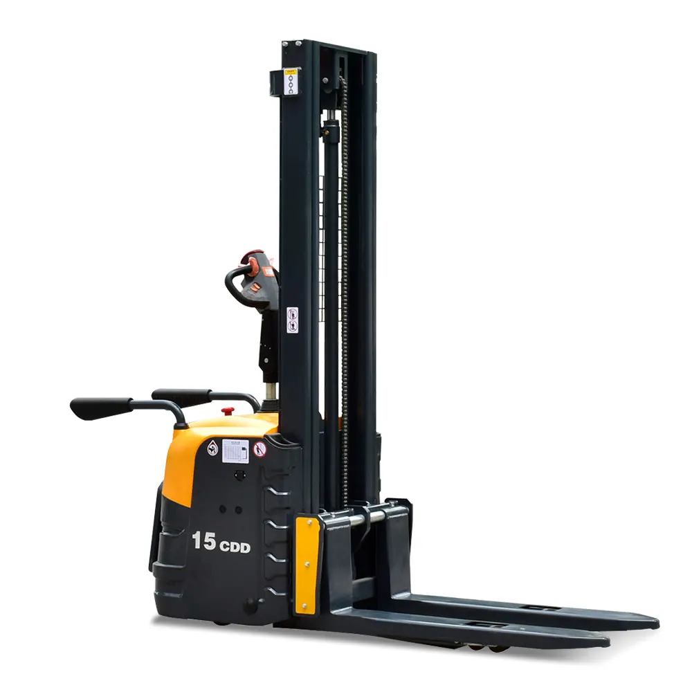 Lithium Powered Warehouse Pallet Stacker 1500kg 3m Full Electric Stacker Straddle Leg Walkie Goods Handling Machine