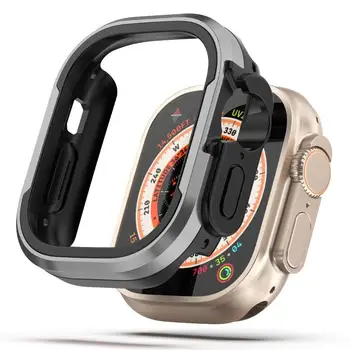 Aluminum alloy Case For Apple Watch Ultra 2 49mm series 9 8 7 6 se 5 TPU Bumper+Metal Frame For iWatch 45mm 41mm 44mm 40mm Cover