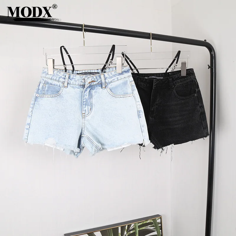 [MODX] 2023 Fashion New Water Diamond Sling Denim Shorts Summer Hot Pants