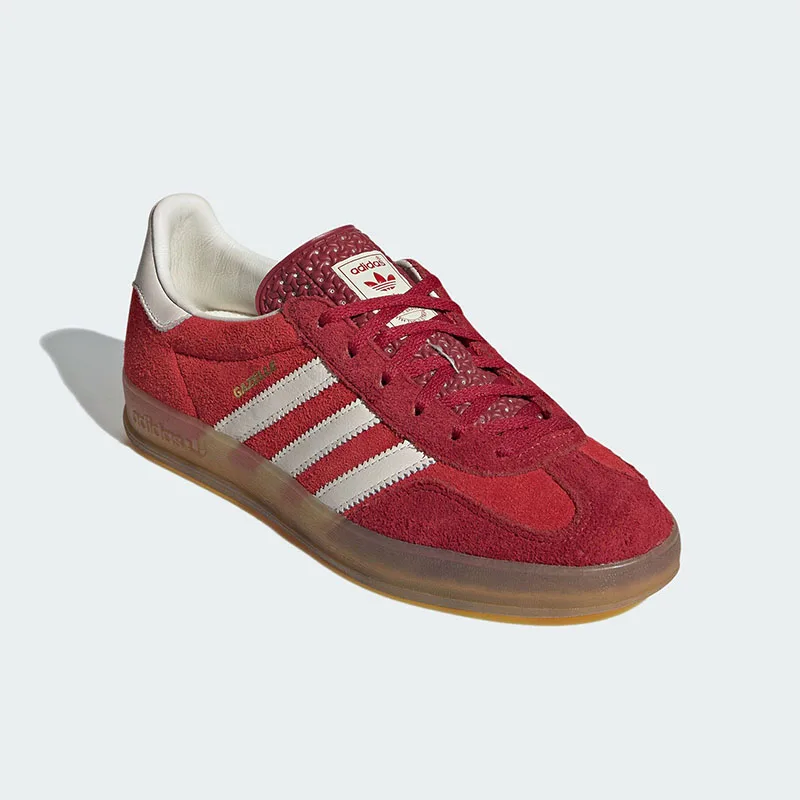 Adidas Originals IE1051 Women Red White Low Top Casual Skate Sneakers,Lace‑Up,Suede Upper,Textile Lining,Gum Outsole Retro Daily