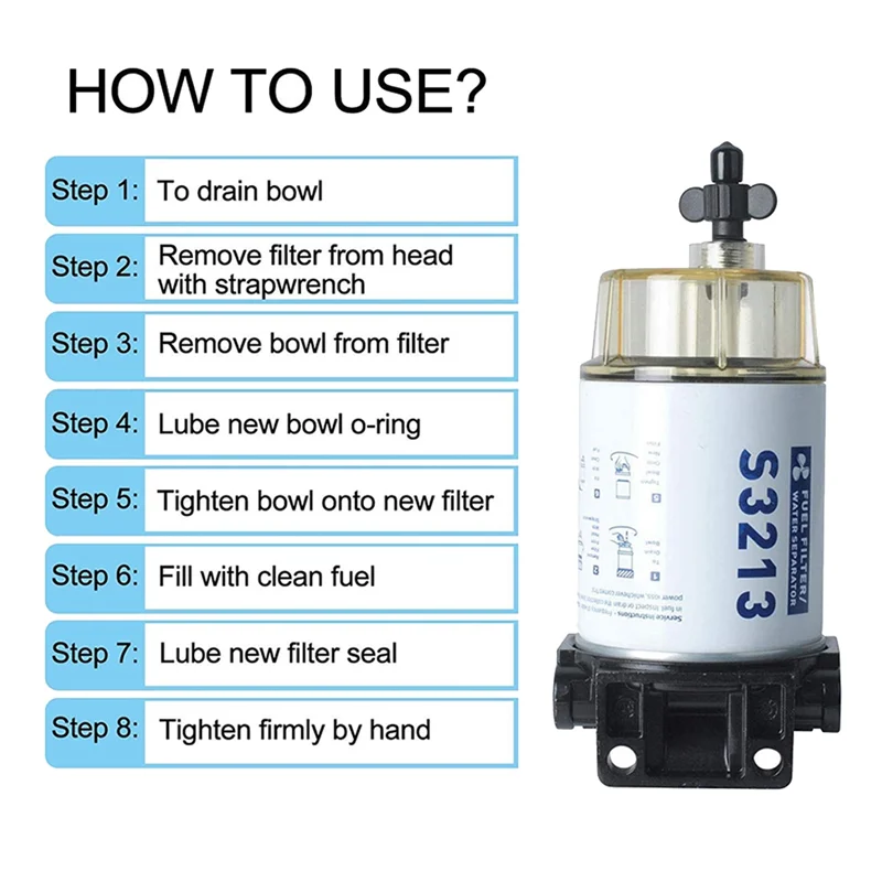 

A77Q-New Boat 3/8 Inch NPT Fuel Water Separating Filter System S3213 For Mercury -Marine Outboard Motor Spare Parts