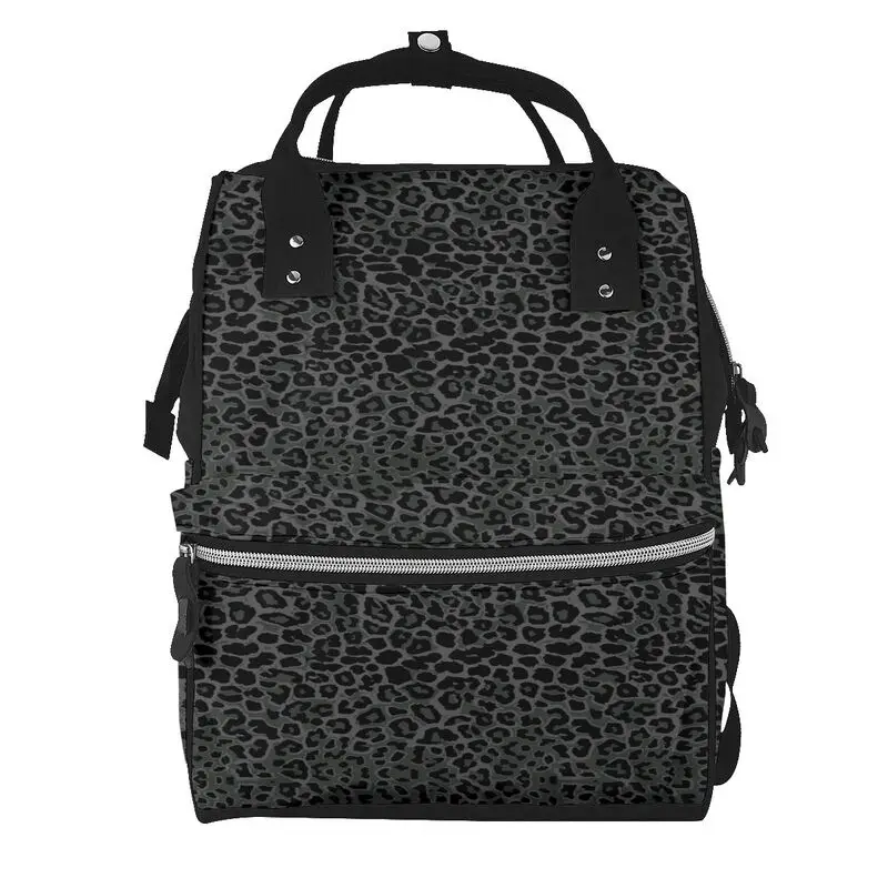 

Black Leopard Baby Diaper Bag Backpack for Women Large Capacity Waterproof Maternity Travel Nappy Backpacks
