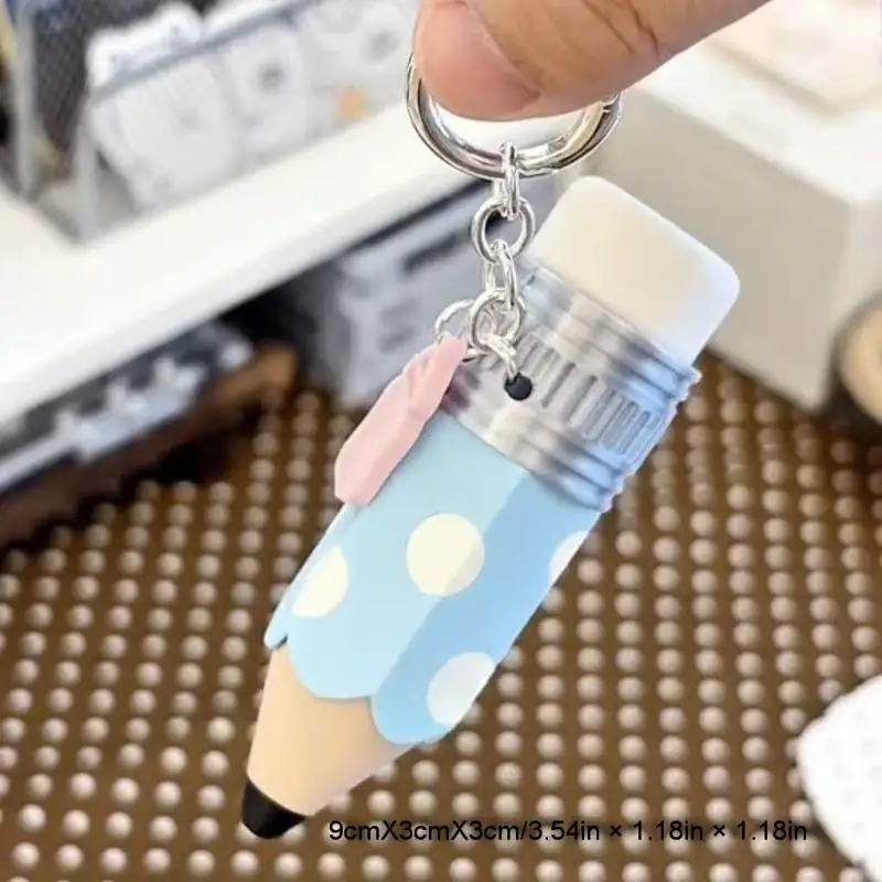 Polka-Dot-Stiftförmiger Fidget-Stressabbau-Schlüsselanhänger, weiches Quetschspielzeug, niedlicher Schlüsselhalter-Anhänger für Schultaschen-Dekoration und Geschenke. – Detail 6
