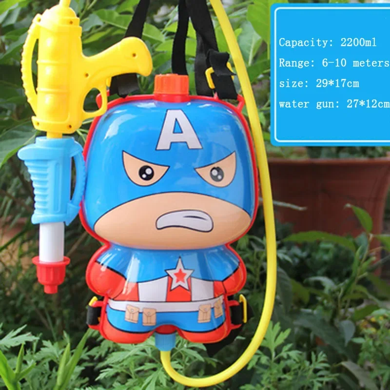 Disney Marvel figurka Iron Man plecak Spiderman pistolet na wodę Anime plaża kąpielowy dryfujący prezent urodzinowy dla dzieci