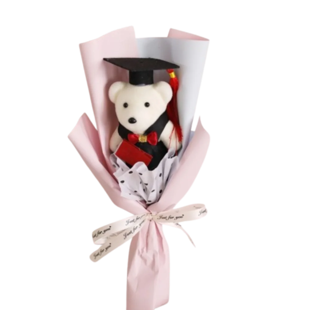

Plush Animal Little Bear Doll Bouquet Stuffed Kawaii Graduation Bear Plush Toy 30cm Cartoon Simulated Bear Doll Bouquet