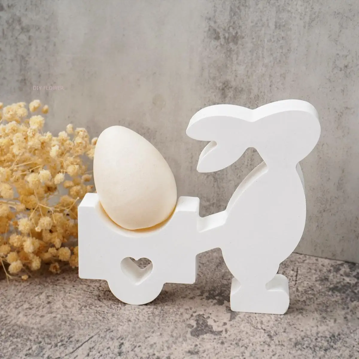 Easter Bunny Pull Car Silicone Mold 3D Cement Gypsum Pouring Ornament Mold Valentine's Day Love Rabbit Home Creative Craft Decor