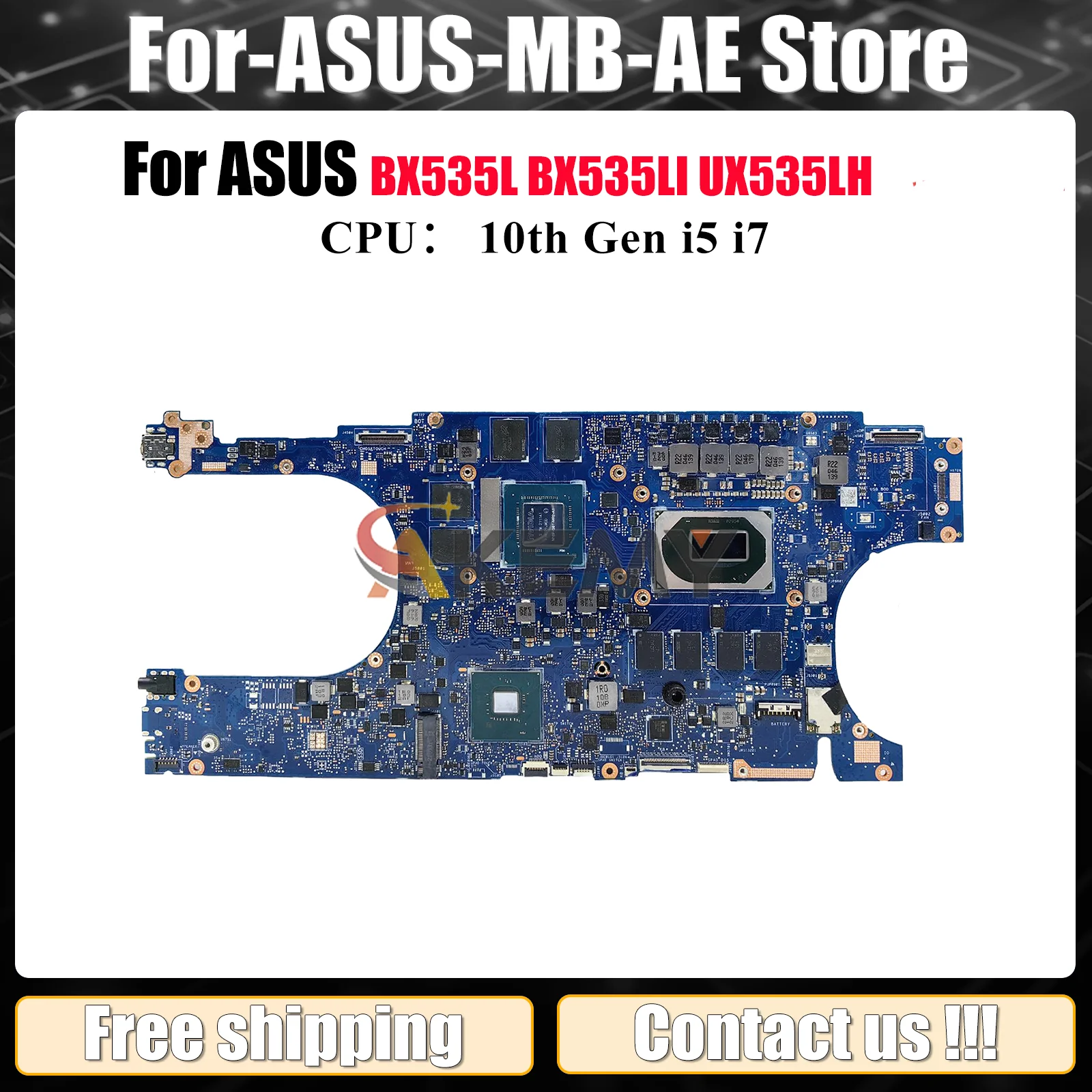 

UX535LH Laptop Motherboard For ASUS ZenBook BX535LH UX53LH BX535LI BX535L UX535 UX53Li Notebook Mainboard With 10th Gen i5 i7