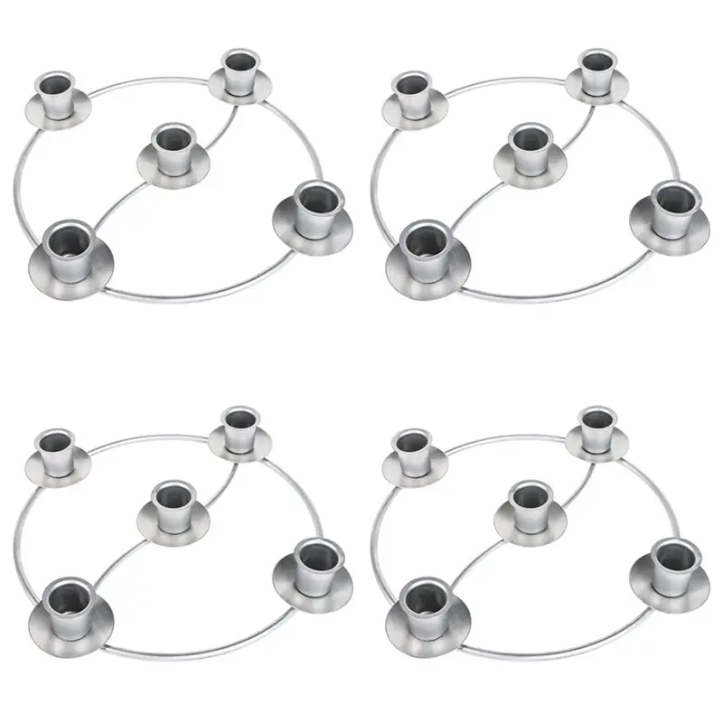 Christmas Candle Rings for Tapered Candles, Advent Wreath 5 Candle Holder for Christmas Festival Home Party Church Decor