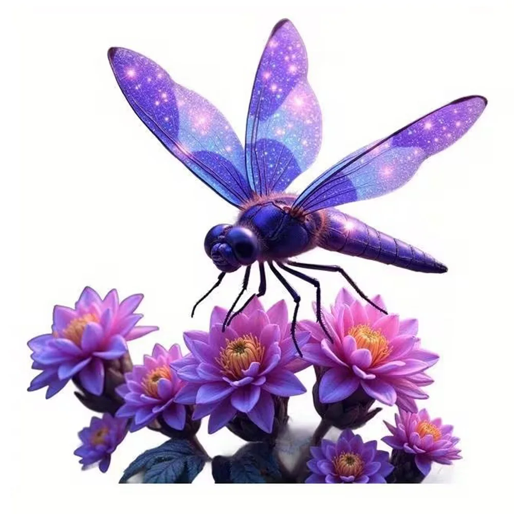 

Starry Sky Dragonfly and Flower Self-Adhesive Stickers, Bedroom Entryway Living Room Porch Home Decoration Wall Stickers