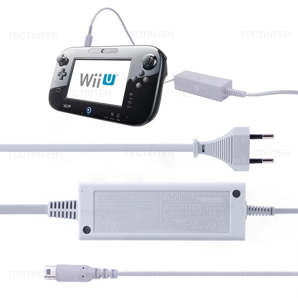 AC Charger Adapter for Nintendo Wii U Gamepad Charging Cable Controller Joystick EU Plug Home Wall Power Supply for WiiU Pad