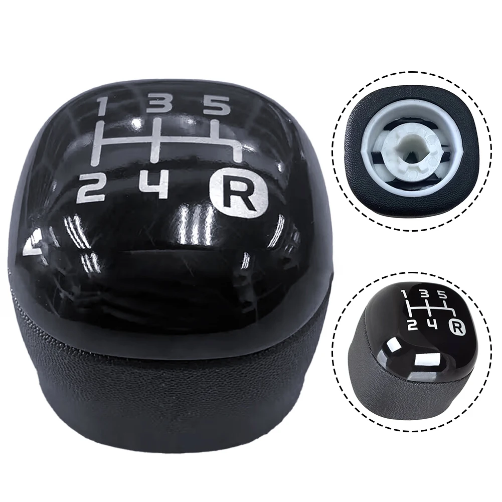 Gear Knob Stick Button Gear Shift Head For Fiat For Panda From 2012 Black 5-speed 502942700 Gear Knob Interior Replacement Parts