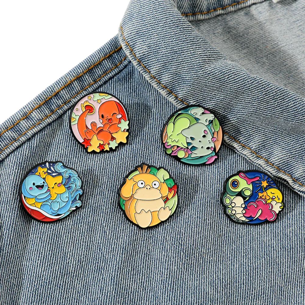 pokemon-anime-broche-conjunto-squirtle-spyduck-charmander-bulbasaur-carterpie-estatueta-dos-desenhos-animados-metal-cracha-mochila-roupas-pinos