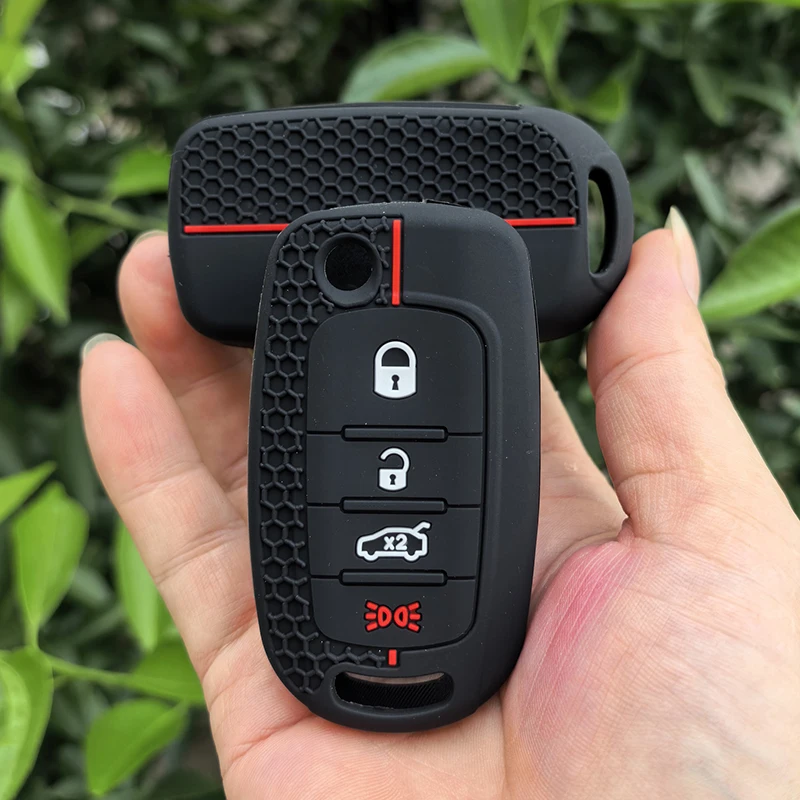 Silicone Flip Car Key Case Cover Shell for FIAT Tipo Toro Nuovo Freedom 500X Doblo Argo Grazie Protector Keyless Fob Accessories