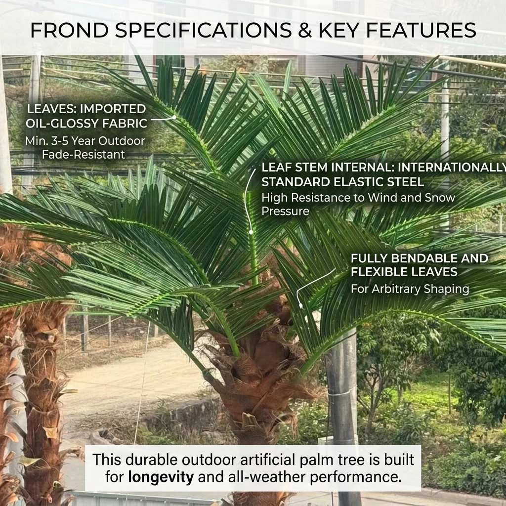 #￥Custom Large Artificial Canary Island Date Palm Tree Plastic Trunk UV Resistant Eco-friendly Tropical Seaweed Palm