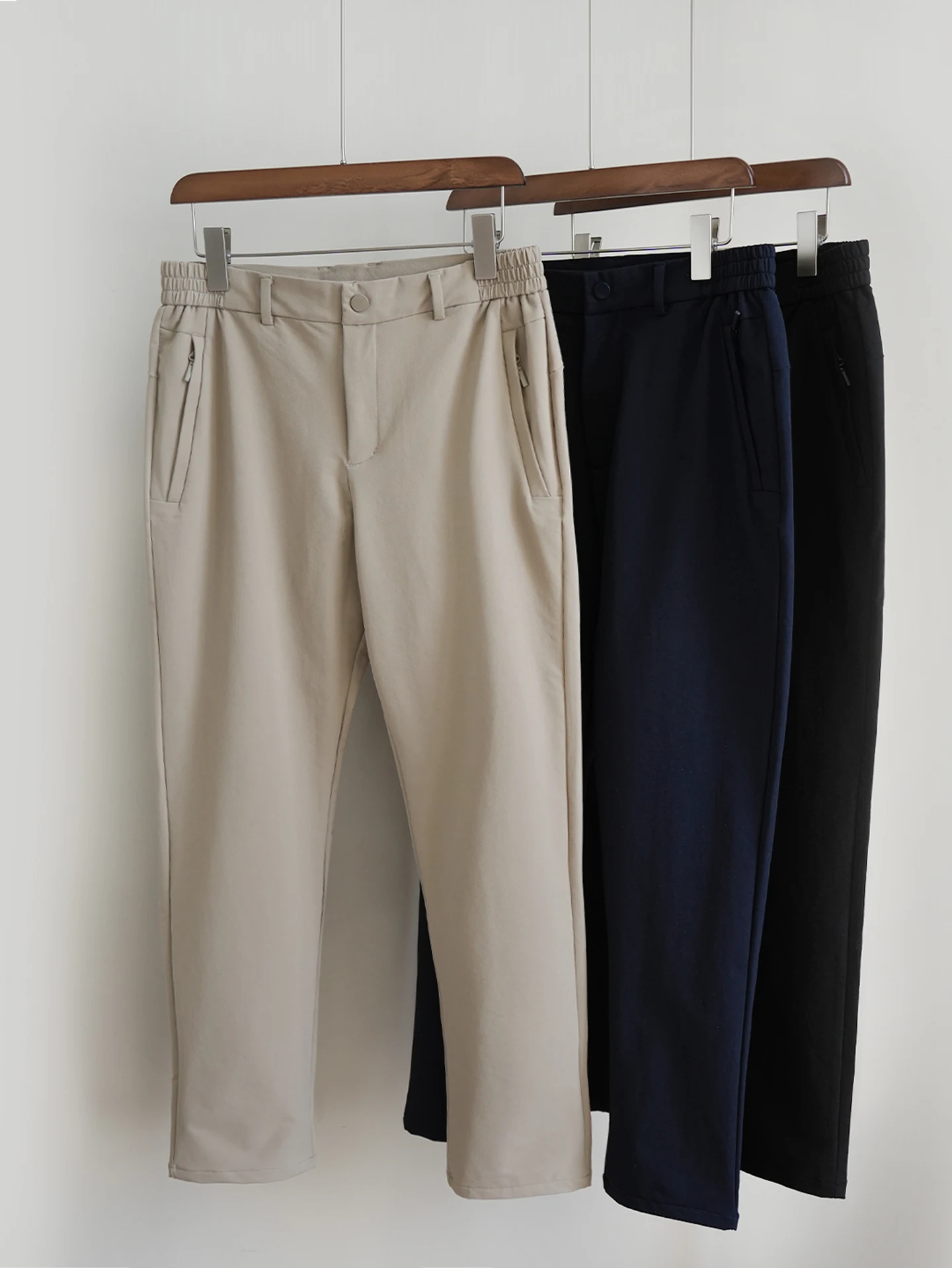 

Couples Sle Men's Warm Stretchy Sports Casual Pants Women's Nylon Simple Straight Leg Long Trousers Autumn Season