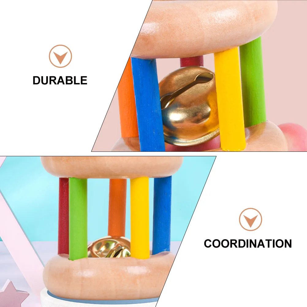 

Wooden Colorful Baby Iron Material Musical Instrument Shaker Newborn Educational Plaything