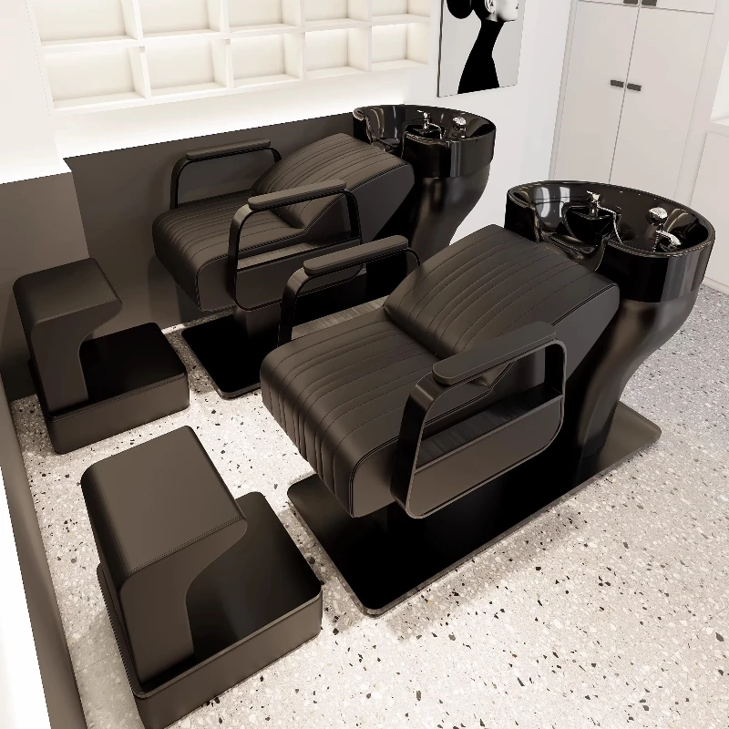 

PU Leather Relax Shampoo Chairs Lounge Comfort Sink Hair Salon Shampoo Chairs Ergonomics Salon Furniture Kapsalon Stoel Lsxtc