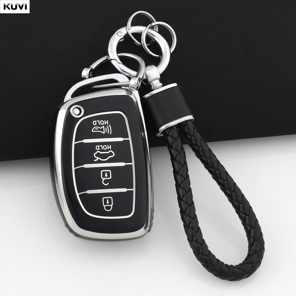 3-4 Taste Weiche TPU Auto Smart Key Fall Fob Schlüsselbund Für Hyundai Tucson Santa Fe Rena Sonata Elantra Creta Ix35 Ix45 I10 I30 I40