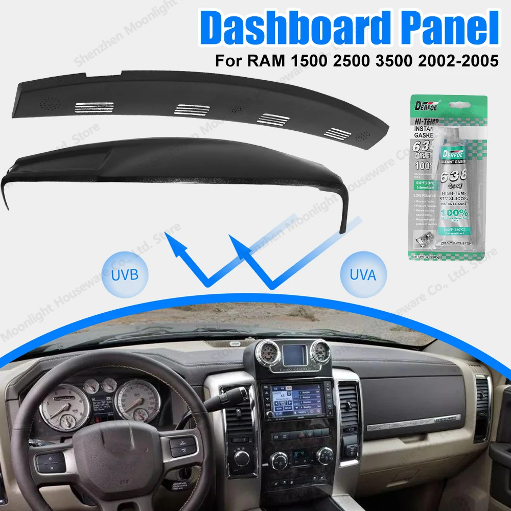 

For RAM 1500 2500 3500 2002-2005 Car Dashboard Protector Wear Resist Plastic Center Console Cover Replacement Accessories