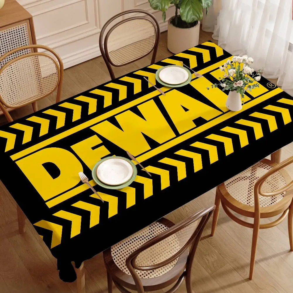 Popular D-DEWALT Logo Tablecloth Themed Indoor Outdoor Picnic Party Tablecover Kitchen Dining Table Wedding Decor