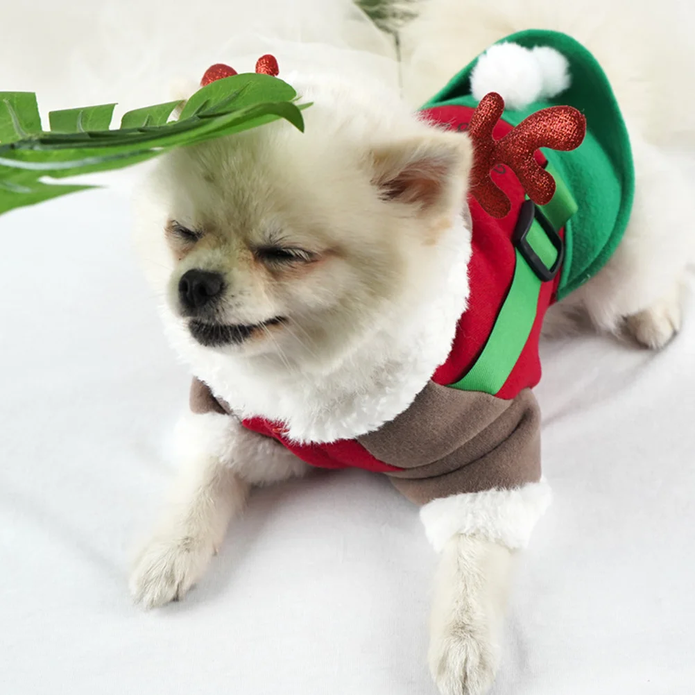 

Pet Elk Design Suit Soft Breathable Comfortable Dog Costume Funny Xmas Party Clothing Perfect for Holiday Photos