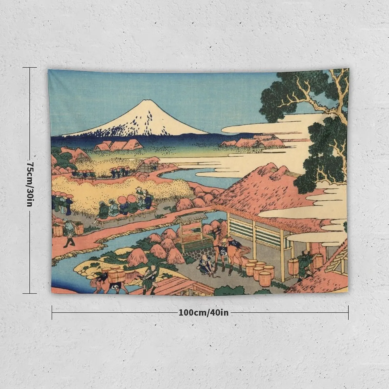 Mount Fuji seen from the tea plantation at Katakura in Suruga Province Tapestry Wall Decorations Japanese Room Decor