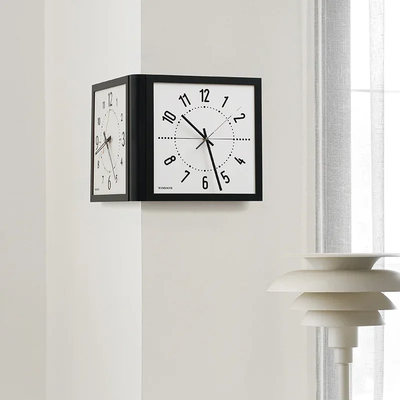 No punching living room double-sided corner wall clock creative corner clock antique wall clock