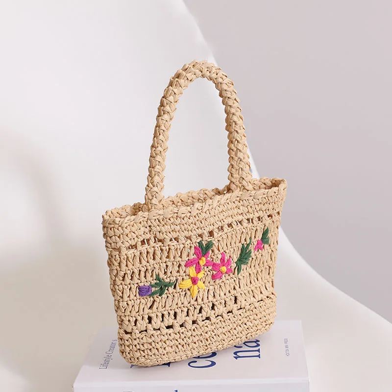 

Сумка ручной работы с цветочным принтом, набор «сделай сам» для подруги, сумка из вязаного крючком, па, повседневный мягкий открытый верх, средний размер, чистый цвет