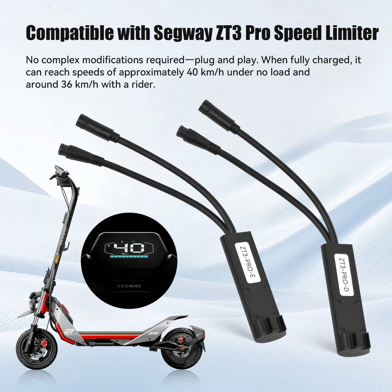 

This new product is a speed regulator accessory for the Ninebot ZT3 Pro-E electric scooter, with a top speed of up to 35km/h.