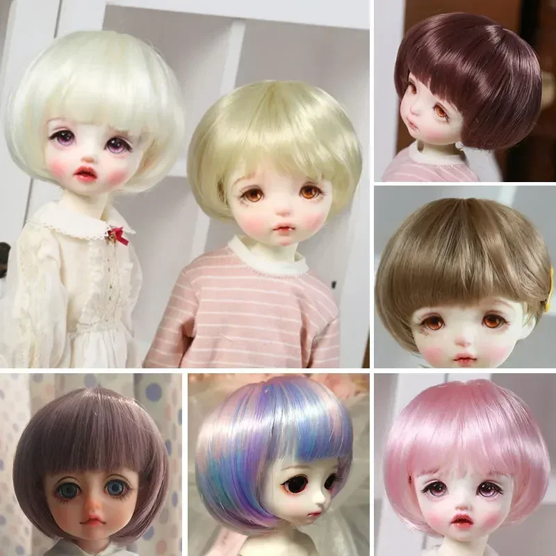 

1/3 1/4 1/6 1/8 BJD SD high temperature fiber doll wig cover cute short red hair
