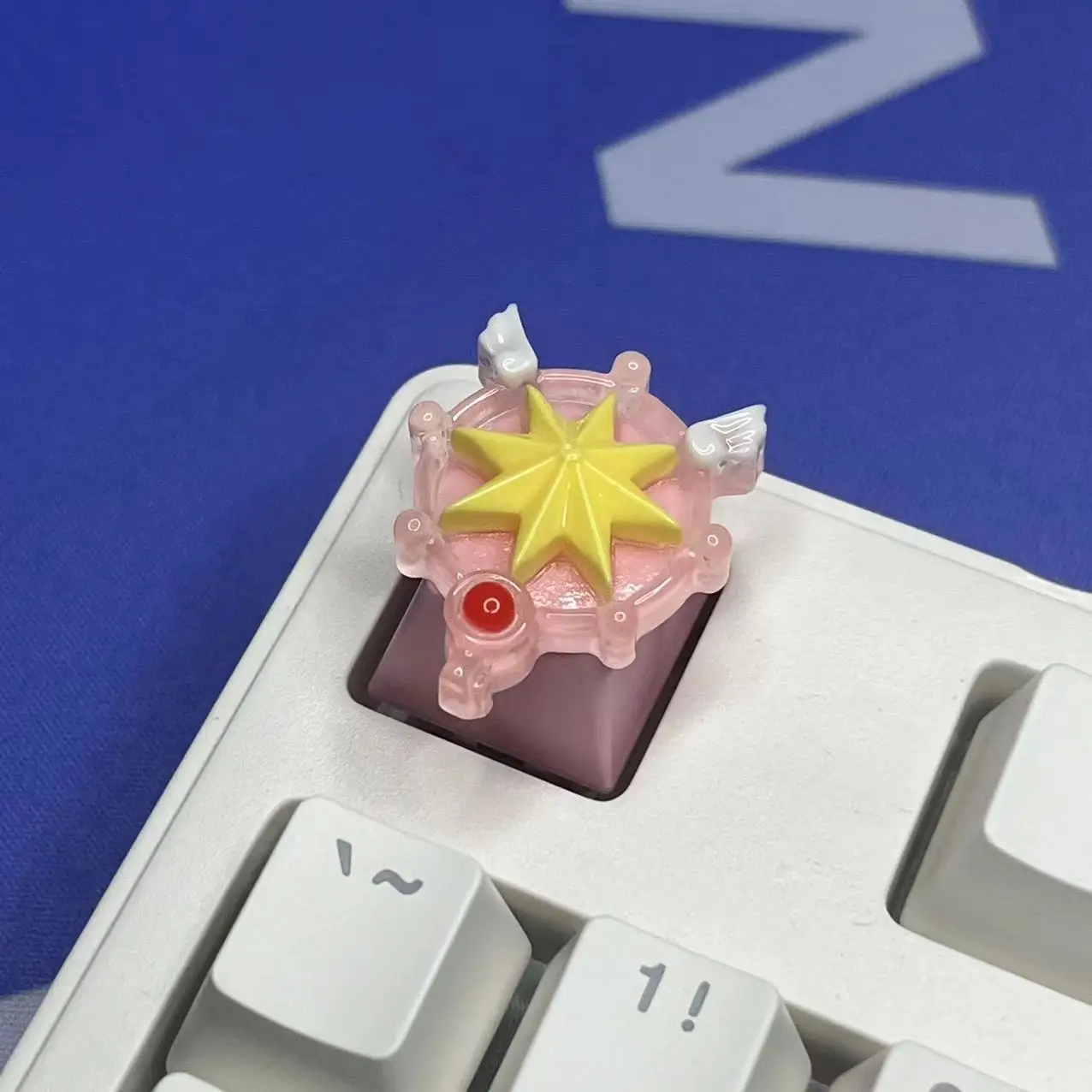 Cute Girl Pink Star Keycap Transparent Personalized Customization Gift Supplement Game Mechanical Keyboard Keycap