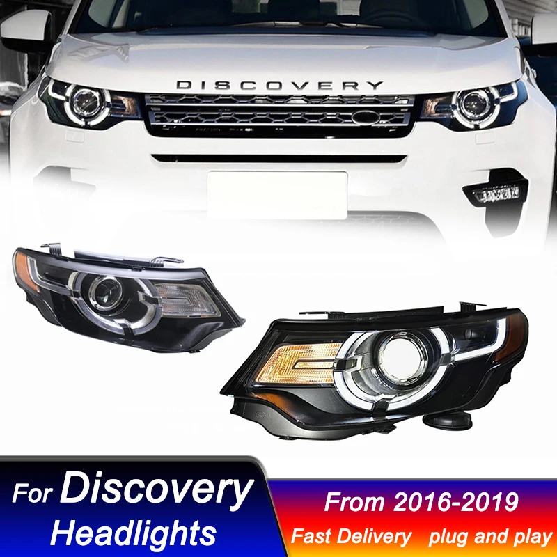 

Автомобильные полностью светодиодные фары для Land Rover Discovery sport 2016-2019, новый стиль, полностью светодиодные DRL, автосигнальные фары, аккумулятор