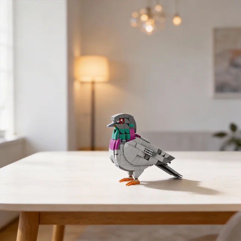253pcs MOC Feral Pigeon Creator Model Building Blocks Room Decor, Home Decor, Home Decoration Bookshelf Display Gift For Adults