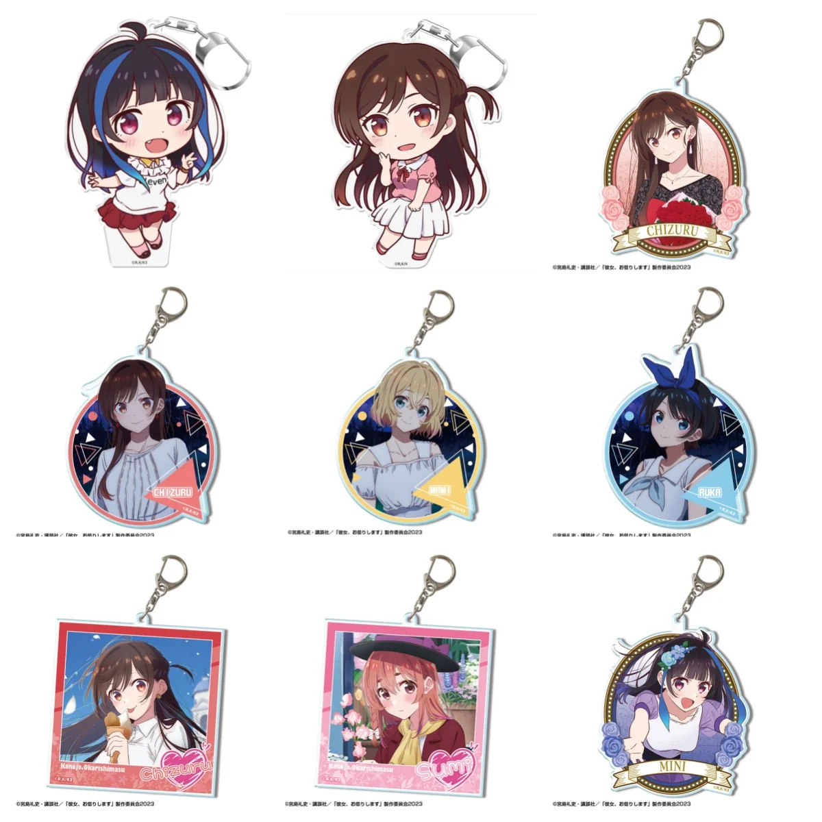 Аниме-аренда-подруги-фигурки-chizuru-sakurasawa-экшн-модель-акриловые-брелки-kawaii-сумка-кулон-брелки-детские-подарки