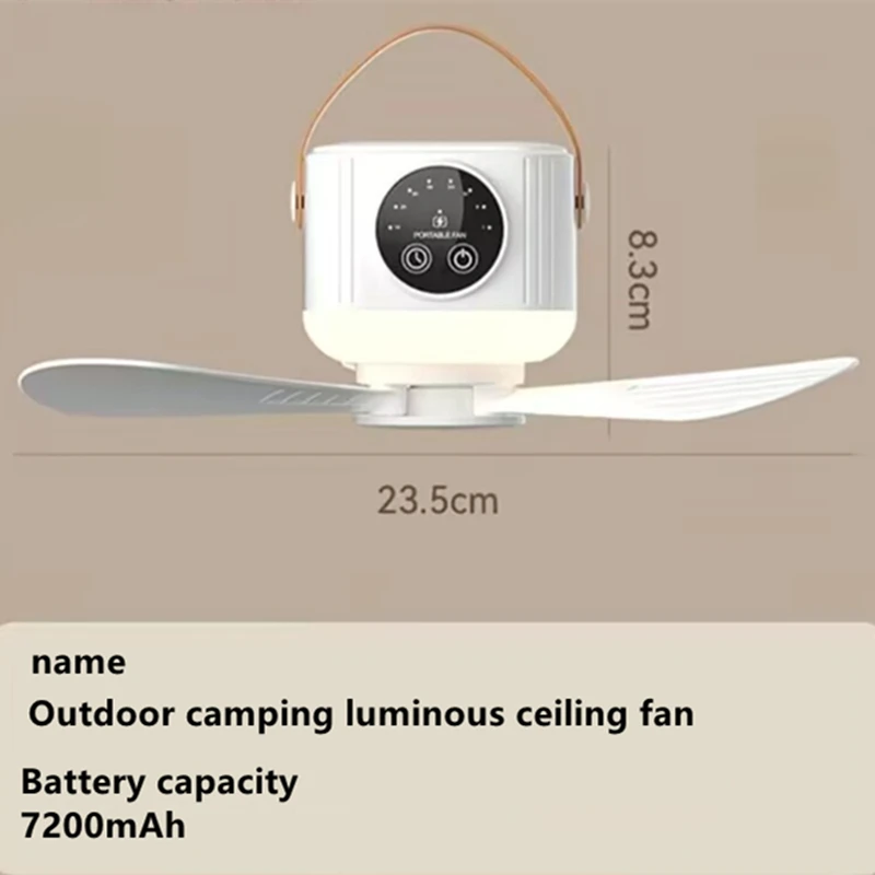 7200mAh في الهواء الطلق LED الإضاءة تعليق مراوح السقف المحمولة في الهواء الطلق التخييم مروحة خيمة قابلة للشحن مروحة كهربائية التحكم عن بعد