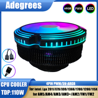 Adegrees ARGB CPU Air Cooler 4PIN PWM 120MM CPU Fan for Intel LGA 1150 1151 1155 1156 1366 1700 2011 X99 X79 AMD AM3 AM4 AM5