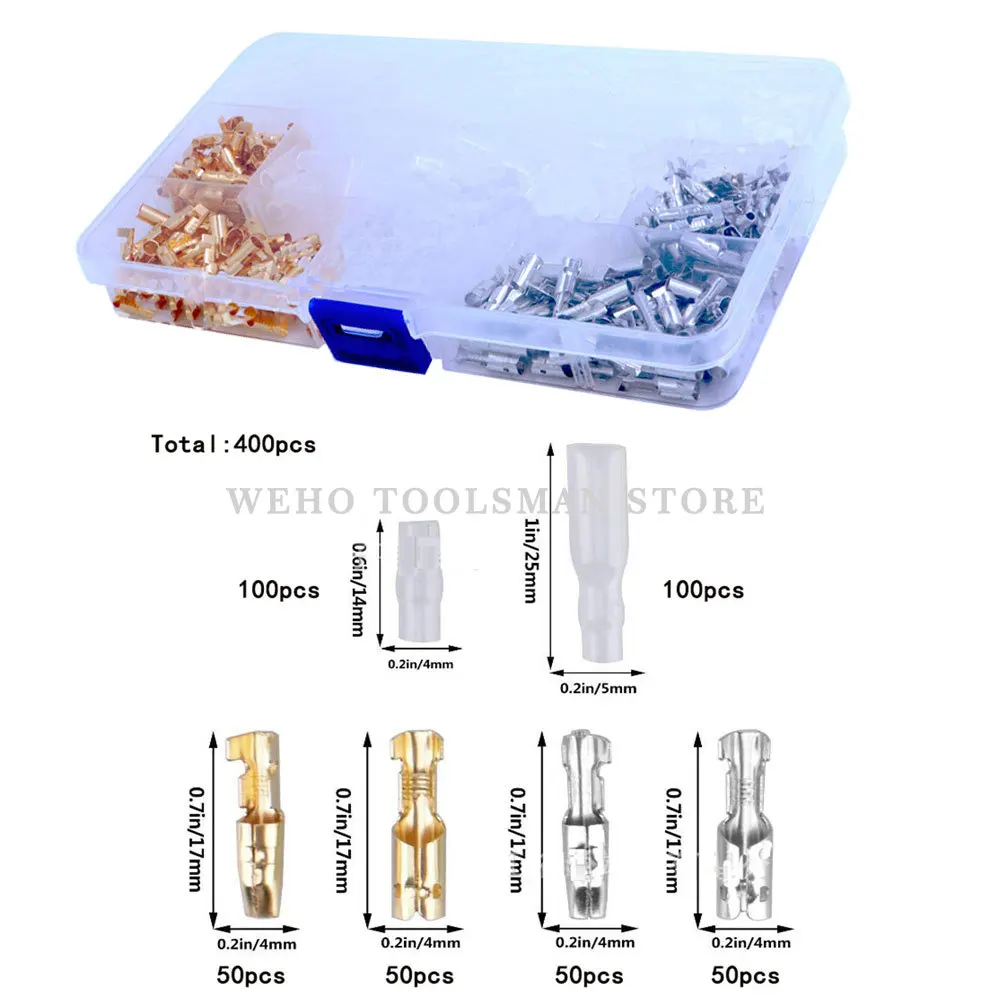 

240pcs 400pcs 3.9mm Crimp Terminals Insulated Seal Electrical Wire Connectors Crimp Terminal Connector Assortment Kit