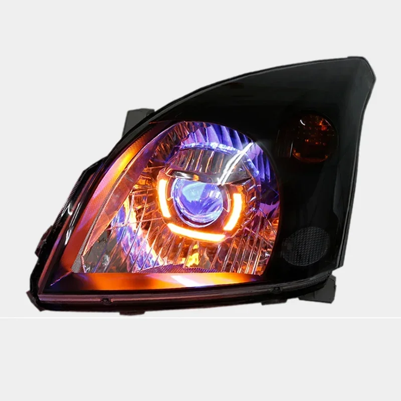 Full LED Custom Headlights with Bi-Xenon Projector Lens DRL Off-Road SUV Fitment 2003-2009