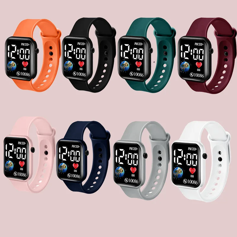 Reloj deportivo Digital LED para niños y niñas, pulsera electrónica impermeable con correa de silicona, regalo