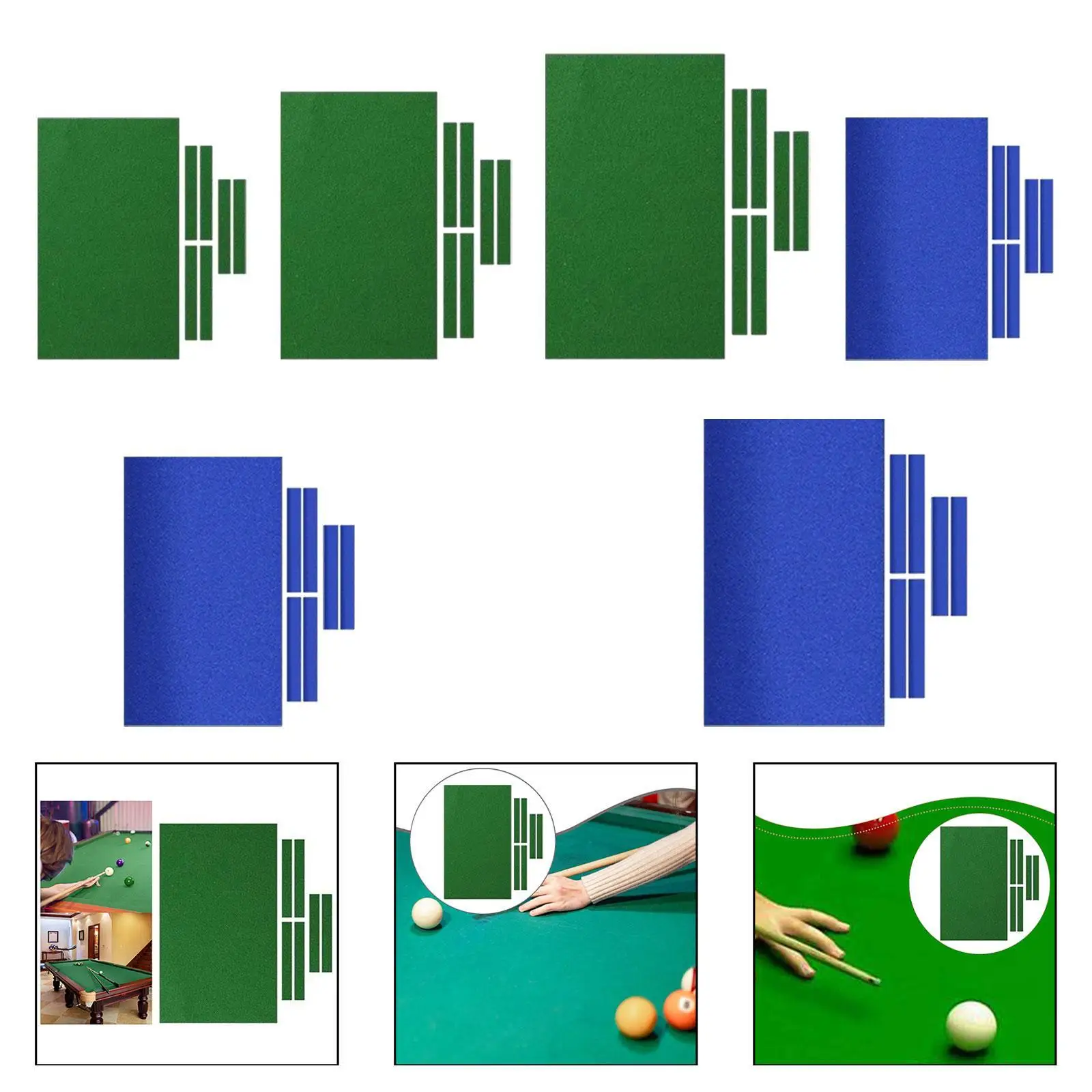 

Billiard Cloth with Cushion Strips ,Snooker Cloth, Ball Table Cover, Pre Cut Billiards Pool Tablecloth Pool Table Cushion Set,