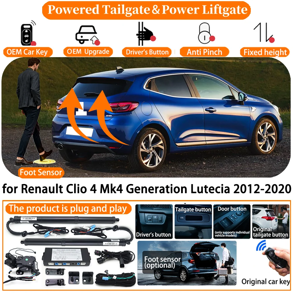 

Powered Tailgate system for Renault Clio 4 Mk4 Generation Lutecia 2012-2020 Automatic Electric Power Tailgate Tail Gate Lift kit
